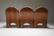 Walnut and Burgundy Leather Arcata Living Room Set by Gae Aulenti for Poltronova, 1968, Set of 4 11