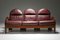 Walnut and Burgundy Leather Arcata Living Room Set by Gae Aulenti for Poltronova, 1968, Set of 4 9