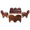 Walnut and Burgundy Leather Arcata Living Room Set by Gae Aulenti for Poltronova, 1968, Set of 4 1