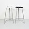 Italian Black & White Chromed Metal Stools from Dada, Italy, 1980s, Set of 2 4