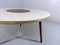 Large Round Coffee Table with Brass Center, 1950s 3