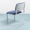 Vintage Blue Eco Leather & Chrome Metal Chairs, 1970s, Set of 4, Image 7