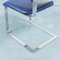 Vintage Blue Eco Leather & Chrome Metal Chairs, 1970s, Set of 4 8
