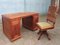 Art Deco Dutch Colonial Carved Desk & Swivel Chair, 1930s, Set of 2, Image 2