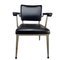 Mid-Century Metal and Black Sky Upholstered Chair, Image 2
