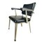 Mid-Century Metal and Black Sky Upholstered Chair, Image 1