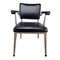 Mid-Century Metal and Black Sky Upholstered Chair 4