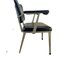 Mid-Century Gepolsterter Stuhl aus Metall & Schwarzem Himmel 5