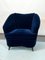 Mid-Century Italian Blue Velvet Armchair by Gio Ponti for Casa e Giardino 3