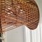Large Mid-Century French Brown Wooden Straw Pendant Lamp 7