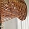 Large Mid-Century French Brown Wooden Straw Pendant Lamp, Image 7