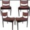 Danish Rosewood Brown Leather Dining Chairs by Kristian Solmer Vedel, 1963, Set of 4 1
