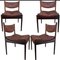 Danish Rosewood Brown Leather Dining Chairs by Kristian Solmer Vedel, 1963, Set of 4, Image 1