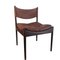 Danish Rosewood Brown Leather Dining Chairs by Kristian Solmer Vedel, 1963, Set of 4 2