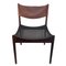 Danish Rosewood Brown Leather Dining Chairs by Kristian Solmer Vedel, 1963, Set of 4 7