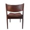 Danish Rosewood Brown Leather Dining Chairs by Kristian Solmer Vedel, 1963, Set of 4 4