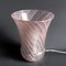 Lámpara de mesa italiana con jarrón de cristal de Murano rosa, años 70, Imagen 11