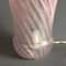 Italian Swirled Pink Murano Glass Vase Table Lamp, 1970s 8