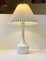 Table Lamp in White Opaline Glass by Jacob E. Bang for Holmegaard / Kastrup, 1950s 3