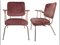 Mid-Century Modern Gold Metal Chrome Judy Chairs with Pink Velvet, Set of 4 1