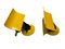 Apliques italianos Mid-Century de metal amarillo. Juego de 3, Imagen 10