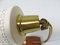 Beige Messing Teak Nachttischlampen, 1950er, 2er Set 13