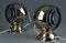 Lámparas de pared Eyeball magnéticas 24 Carot bañadas en oro de Abo Rangers, Dinamarca. Juego de 2, Imagen 12