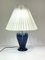 Lampe de Bureau en Céramique Vernie Bleue et Abat-Jour en Papier par Michael Andersen 1