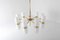 Brass and Milky Opaline Glass Chandelier by Hans-Agne Jakobsson 7