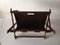 Mid-Century Modern Danish Teak and Suede Leather Magazine Newspaper Holder 3