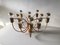 Lampadario a 10 braccia in ottone di Cosack Leuchten, Germania, anni '70, Immagine 1