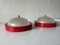 Italian Glass and Red Metal Base Sconces or Ceiling Lamps from Reggiani, 1970s 2