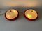 Italian Glass and Red Metal Base Sconces or Ceiling Lamps from Reggiani, 1970s 4