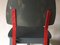 Dreibeiniger Stuhl aus lackiertem Holz & rotem Metall, 1980er 8