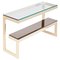 Hollywood Regency Gold Layered G Two-Tier Console Table 1