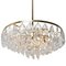 Gilded Brass & Faceted Crystal Chandelier from Palwa, 1960s, Image 1
