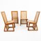 Wooden and Straw Chairs, Denmark, 1970s, Set of 4 2