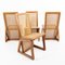 Wooden and Straw Chairs, Denmark, 1970s, Set of 4, Image 1