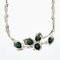 Malachite Sterling Silver Necklace & Earrings, 1970s, Set of 3 3