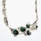 Collana e orecchini in argento sterling con malachite, anni '70, set di 3, Immagine 4