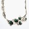 Malachite Sterling Silver Necklace & Earrings, 1970s, Set of 3 4