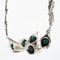 Collier et Boucles d'Oreilles en Argent Sterling Malachite, 1970s, Set de 3 6