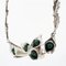 Malachite Sterling Silver Necklace & Earrings, 1970s, Set of 3 6