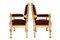 Antike neoklassizistische Armlehnstühle aus vergoldetem Holz & Samt, 2er Set 2