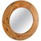 Mid-Century Swedish Pine Round Mirror, Image 1