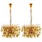 Large German Brass and Crystal Chandelier by Ernst Palme, 1970s, Set of 2 1