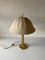 Large German Fabric Shade & Brass Body Table Lamp from Eru, 1980s 2