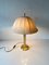 Large German Fabric Shade & Brass Body Table Lamp from Eru, 1980s 3