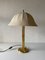 Large German Fabric Shade & Brass Body Table Lamp from Eru, 1980s 1