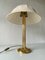 Large German Fabric Shade & Brass Body Table Lamp from Eru, 1980s 5